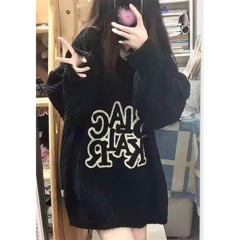 字母刺绣圆领针织衫女秋冬新款潮宽松高街毛衣上衣MYY03,男装针织衫/毛衣,星座1116A（原606A-3）