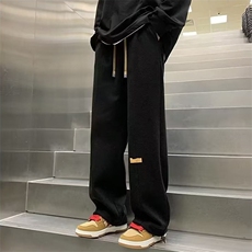 灯芯绒裤子男女秋冬季运动卫裤潮流新款加绒美式宽松直筒休闲长裤，男装休闲裤，星座715-4