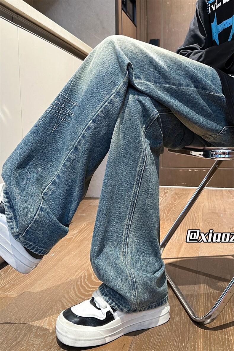 XZ616秋季新款水洗渐变设计感明线牛仔长裤TY1062特P40控78,男装休闲裤,星座512A（原616）
