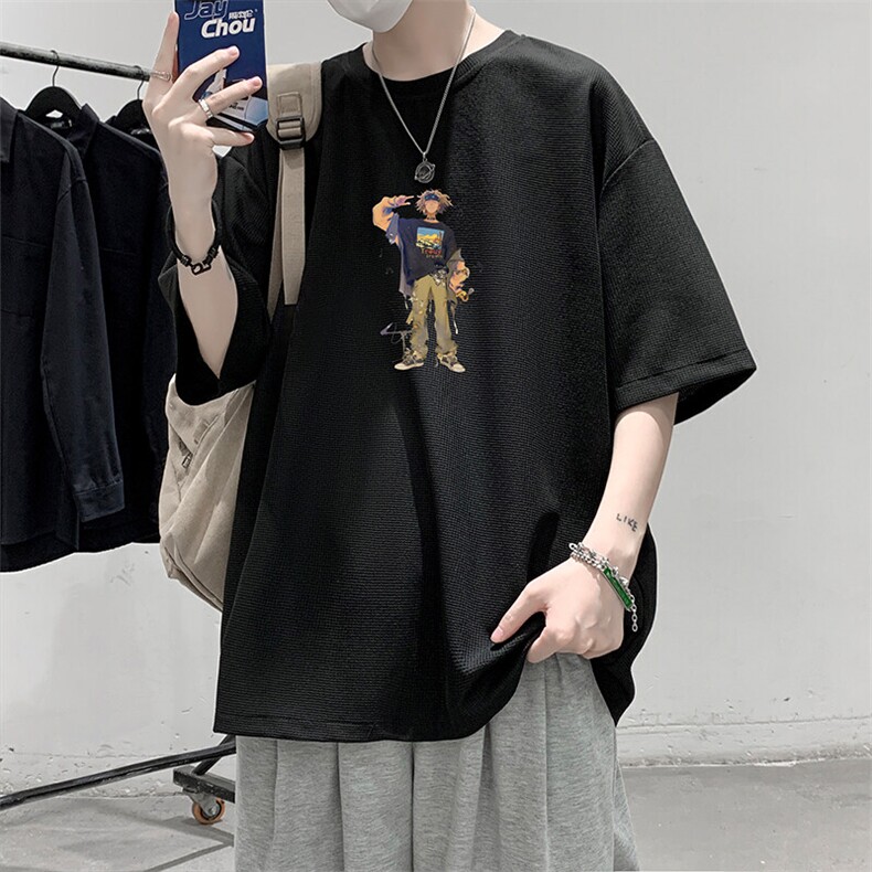 华夫格t恤男短袖男大码五分袖HT73419-P22,男装T恤,电商A040