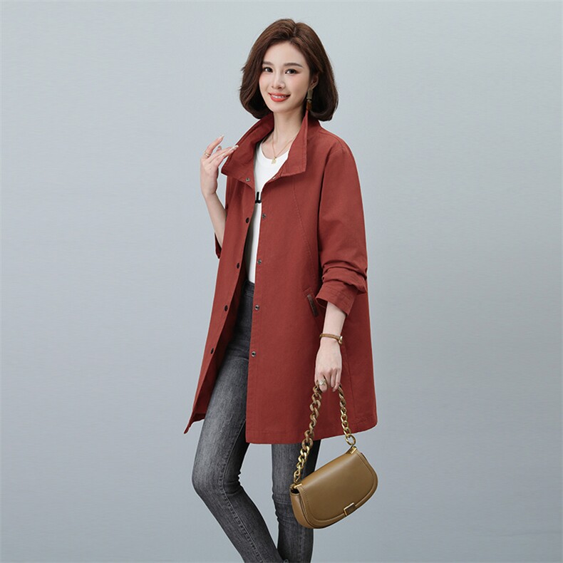 2024春季新款女装风衣外套时尚百搭显瘦长袖大衣,女装风衣,秋牧寒烟