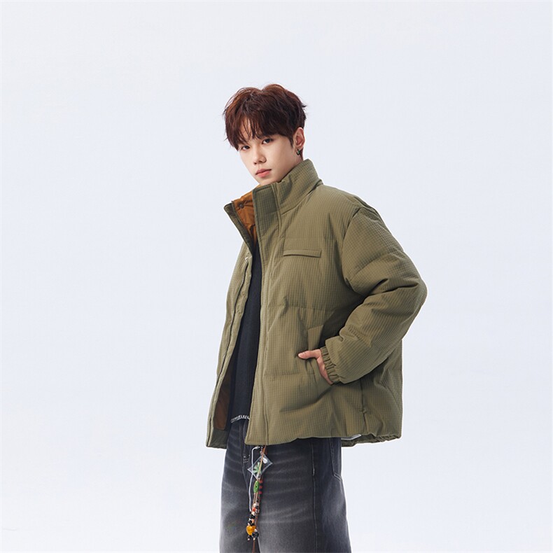 玉米格高街肌理感立领羽绒服情侣新冬90白鸭绒2025SYR2601-P240，男装羽绒服，星座610B-1