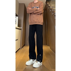 现货复古蓝开衩扣子牛仔裤男美式休闲直筒阔腿裤K5821-P55控78，男装牛仔裤，星座205
