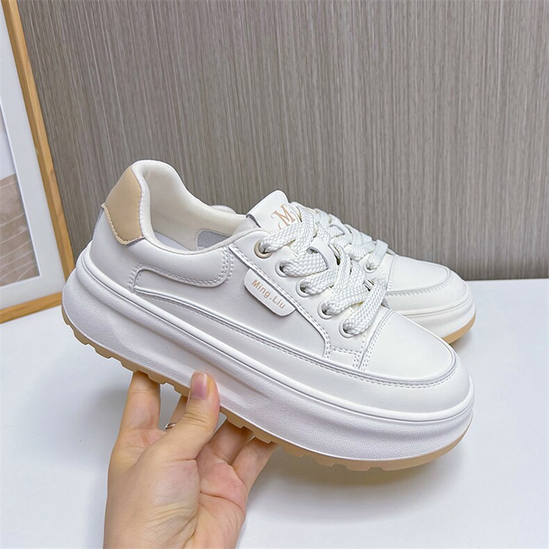 真皮小白鞋女2024春夏新款女士增高厚底鞋休闲百搭板鞋女运动女鞋,女鞋休闲鞋,电商A223