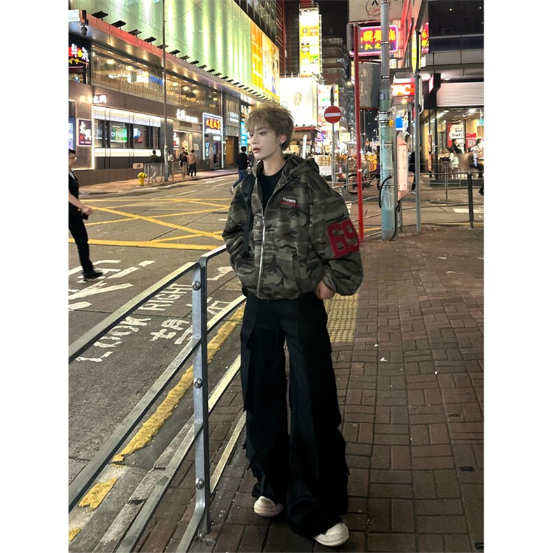 网图有货迷彩开衫连帽卫衣男女宽松外套A820-常规P53加绒P58,女装短外套,星座1505