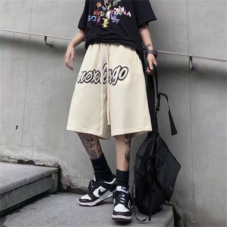 宽松ins运动裤百搭男美式五分裤直筒潮牌休闲短裤夏季D6007-p26,男装休闲裤,星座1008-1