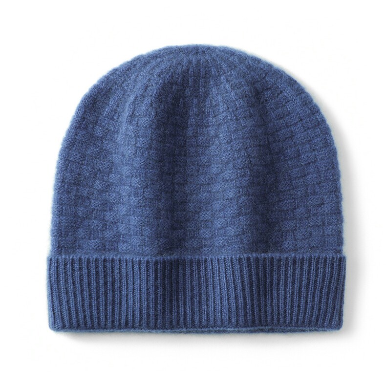 2025新款时尚百搭通勤简约格纹帽，帽子，朝思纯山羊绒