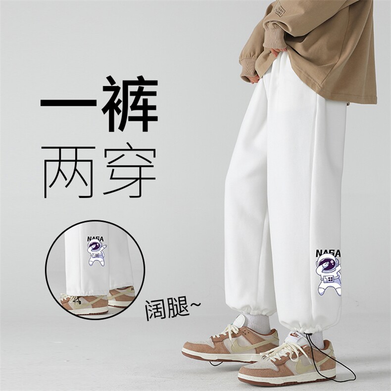 K13225-P35加绒-P45可束脚加厚加绒运动裤男大码宽松直筒卫裤男,男装休闲裤,电商A040
