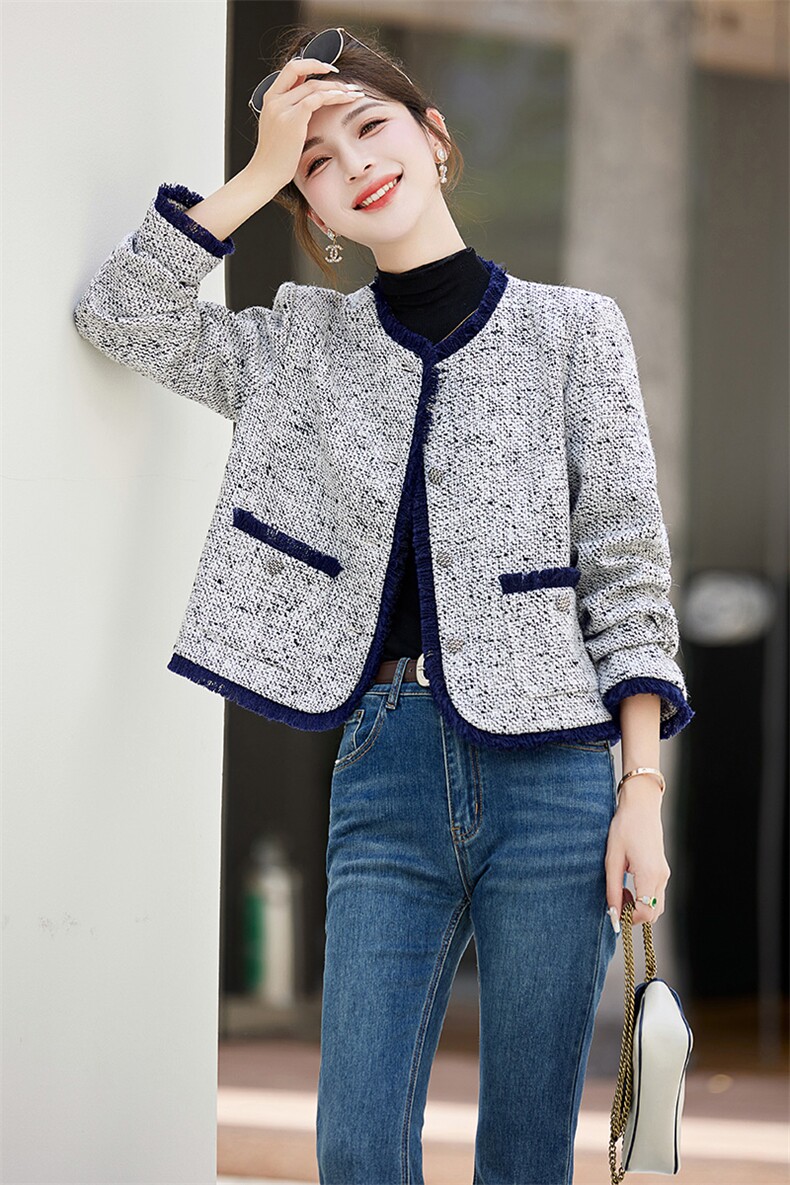 法式高级感小香风外套女2025春季新款小个子复古减龄休闲短款上衣,女装短外套,采品优优