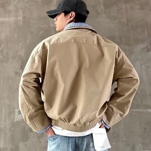 9223-P65 假两件外套男2025年新款翻领行政夹克男士春装图片