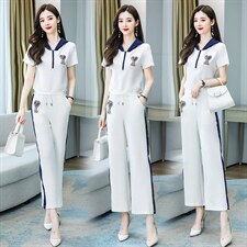 套装/套裙2022年时尚气质夏季短袖休闲气质优雅百搭，女装套装/套裙，艾尚靓装