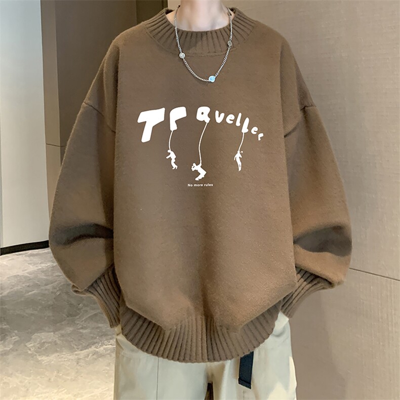 半高领毛衣男大码胖子针织衫毛线衣M18449-P45加绒款-P65,男装针织衫/毛衣,电商A040
