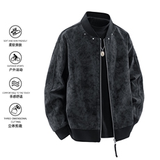 春秋新款皮夹克男宽松复古做旧美式翻领皮衣外套JK02569-P85，男装皮衣，星座308B-2