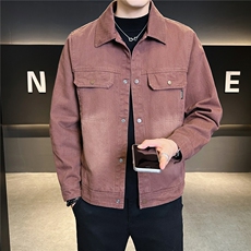 加绒加厚秋冬季夹克外套男2025新款全棉水洗上衣A313-99528-P145，男装夹克，电商A313