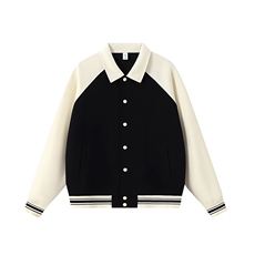 重磅420克boxy短款开衫翻领卫衣外套棒球服撞色外套男D9898-P68，女装短外套，星座610B-1