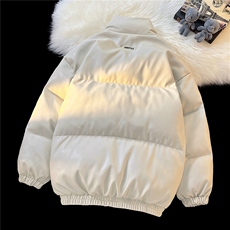 港风PU皮棉衣情侣装男装立领棉衣宽松棉服冬装外套G1071P128，男装棉衣，电商A339