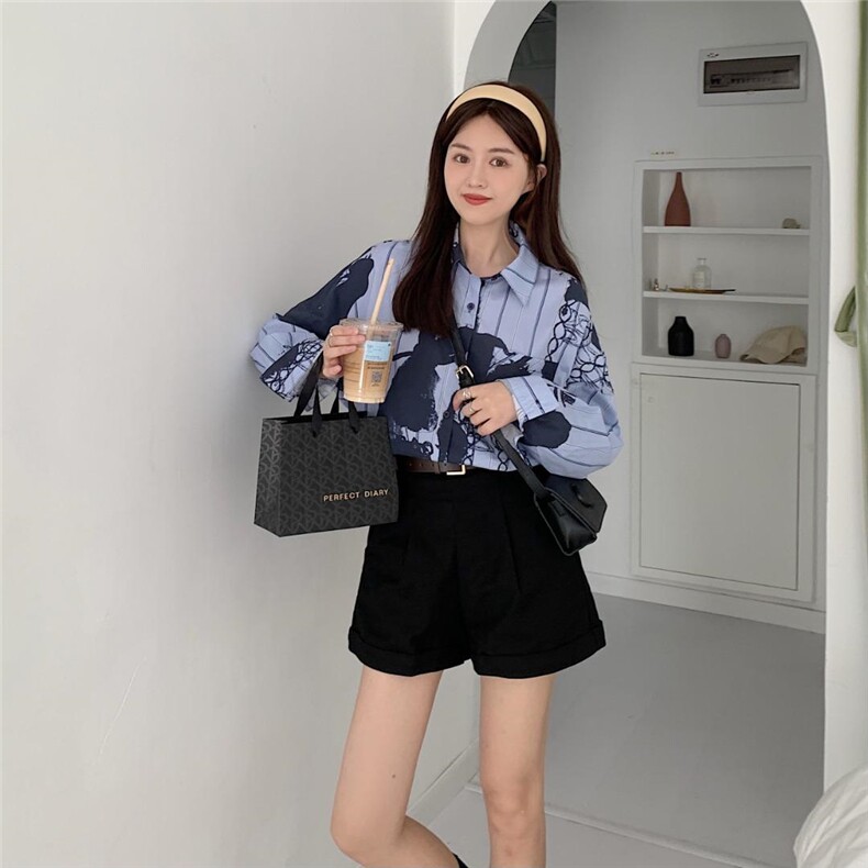 (现货)全手工印花扎染衬衫，女装衬衫，墨写