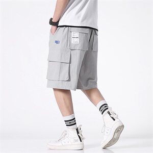 2021夏季新款日系大码工装男休闲裤运动短裤五分裤K332-P50图片