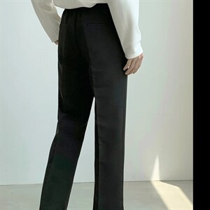 小西裤男九分直筒宽松休闲裤子男士高级垂感黑色西装裤图片