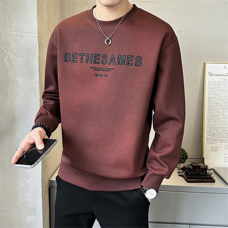 卫衣男士秋季2025新款美式复古潮牌打底衫休闲外套A313-6605-P75,男装T恤,电商A313