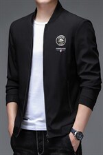 秋季男外套新款中年休闲棒球领刺绣夹克男秋装上衣BJY08152-P100图片
