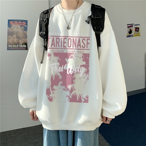 ！ 秋季重磅宽松大码港风椰树涂鸦印花圆领卫衣WY127-特p28图片