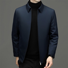 冬季新款中年男士休闲翻领羽绒服可脱卸内胆白鸭绒厚款保暖外套，男装羽绒服，电商B212（原钱塘6029）