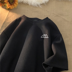 2025新款小山印花华夫格短袖平铺宽松 M~5XL XZ604-DT407-P25控38图片