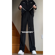 B221美式ins高街暗黑高品质冰丝休闲裤西裤LK24194-特P38控68，男装西裤，电商B221