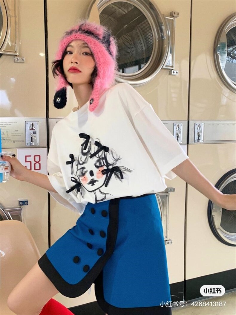 女孩印花短袖T，其它，YOUER DENG