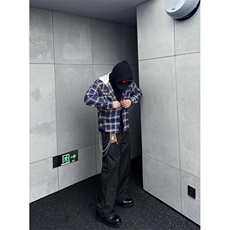 【有货】假两件美式复古连帽长袖衬衫外套男女同款8159HH-特P50，男装衬衫，星座1007（原301D）