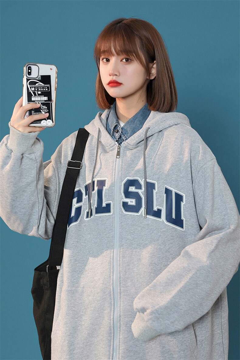 HC880TP55控价78连帽卫衣男女外套情侣中性风印花开衫上衣,男装卫衣,电商A102-1