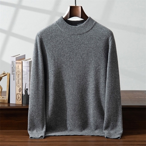 山羊绒衫男半高领纯色宽松毛衣套头针织衫秋冬季内搭打底衫羊毛衫图片