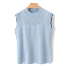 羊毛背心2024年秋季无袖圆领套头纯色时尚百搭，女装背心吊带，片语羊绒