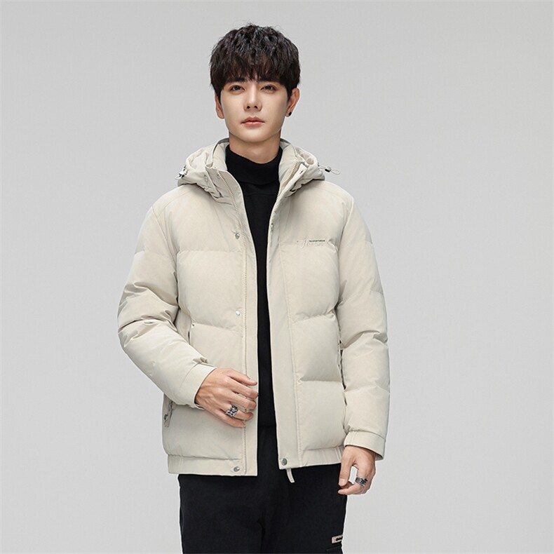 2026新款男士冬季连帽保暖防寒面包服外套羽绒服时尚短款图片