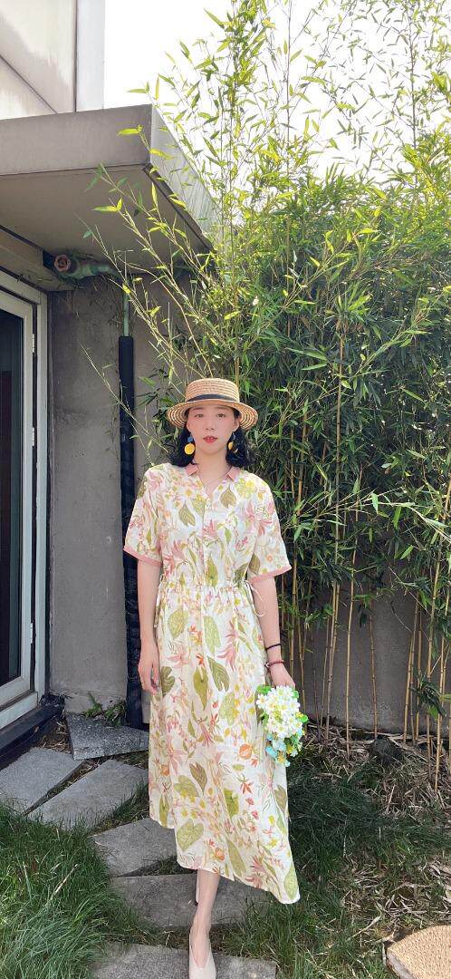 纯苎连衣裙小衫裤子裙子衬衣 时尚风 风淑女风休闲风，女装连衣裙，川哲