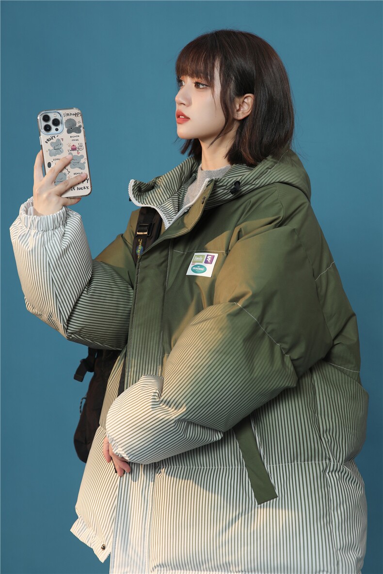 XZ-230-1MY09中性风青春活力简约扎染渐变休闲连帽棉服P128控158,男装棉衣,星座230-1