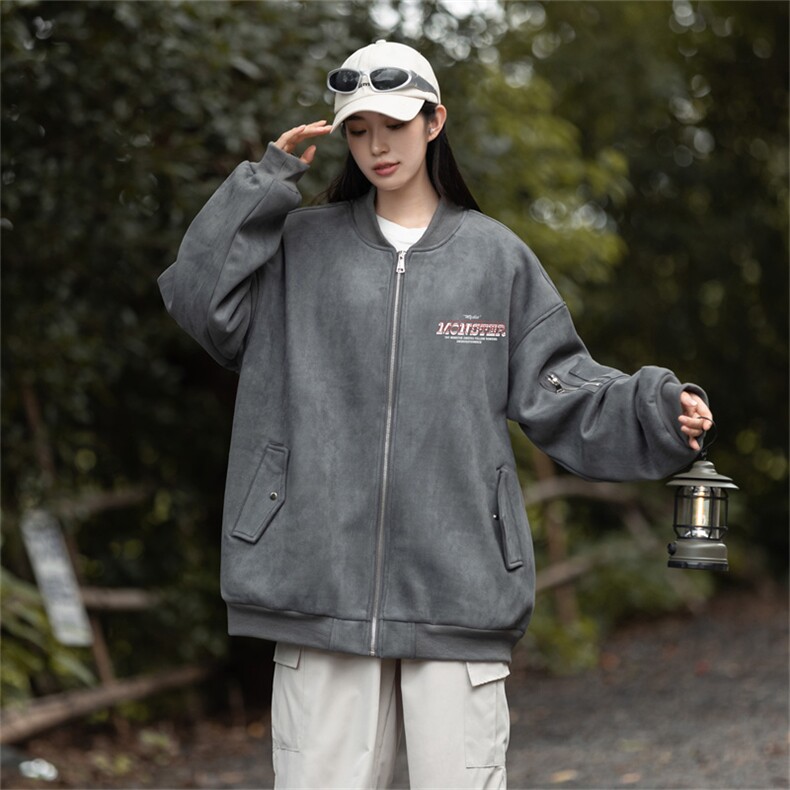 23/美式麂皮绒飞行棒球服中性风男女夹克外套JF3279-P80控108,男装夹克,电商B370