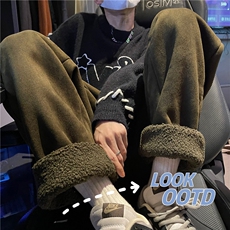 612-K938-P68(88)秋冬麂皮绒复合羊羔绒超厚实棉裤保暖3，男装棉衣，星座612