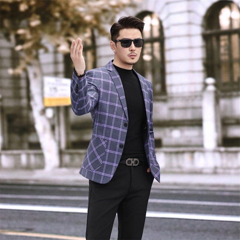 男士格纹西装春装新款西服外套7816P155258，男装西服套装，电商D225-1