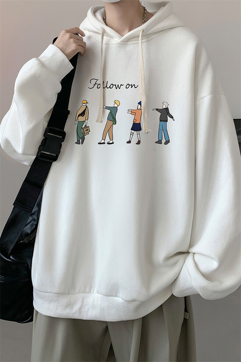 连帽卫衣男大码运动服帽衫外套WY2043-P35加绒款P40,男装卫衣,电商A040