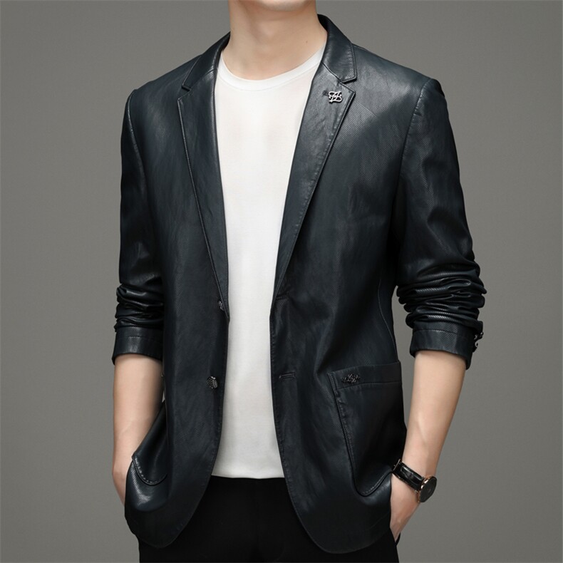 2023春季新款男士修身皮衣西装外套皮夹克JZL602-P195，男装皮衣，星座1105-3