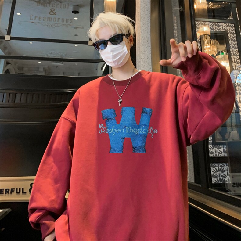 ！圆领卫衣男装港风长袖T恤男外套男WY237-特P23,男装T恤,电商B367