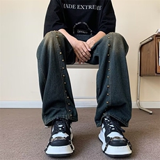 高街个性牛仔裤男士韩版潮流痞帅2024夏秋新款ins长裤RK2002-P49，男装牛仔裤，星座412-3