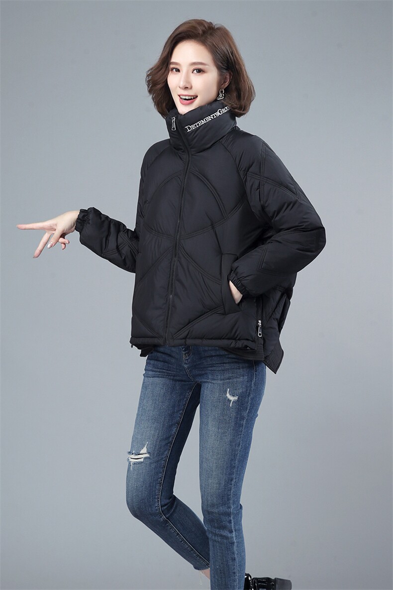 立领棉衣女短款2021新款秋冬中年妈妈小棉袄百搭加厚外套羽绒棉服,女装棉衣/棉服,伊满意