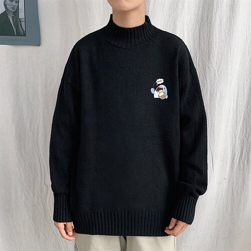 M18239-P45加绒款-P65半高领毛衣男士大码针织衫男毛线衣男,男装针织衫/毛衣,电商A040