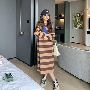 新款现货主推百搭懒人条纹连衣裙新图片