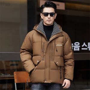 ZMS-M66873新款冬季男士白鸭绒羽绒服连帽保暖外套修身大衣图片