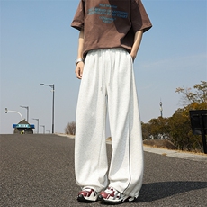 直筒垂感裤子男春季宽松百搭辑明线休闲卫裤-A1991TP45控88，男装休闲裤，电商B241