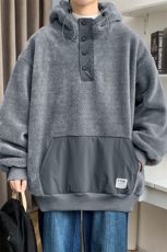 秋冬休闲羊羔绒上衣潮加绒加厚连帽卫衣外套男女981-P90控价128，男装卫衣，电商A441-1
